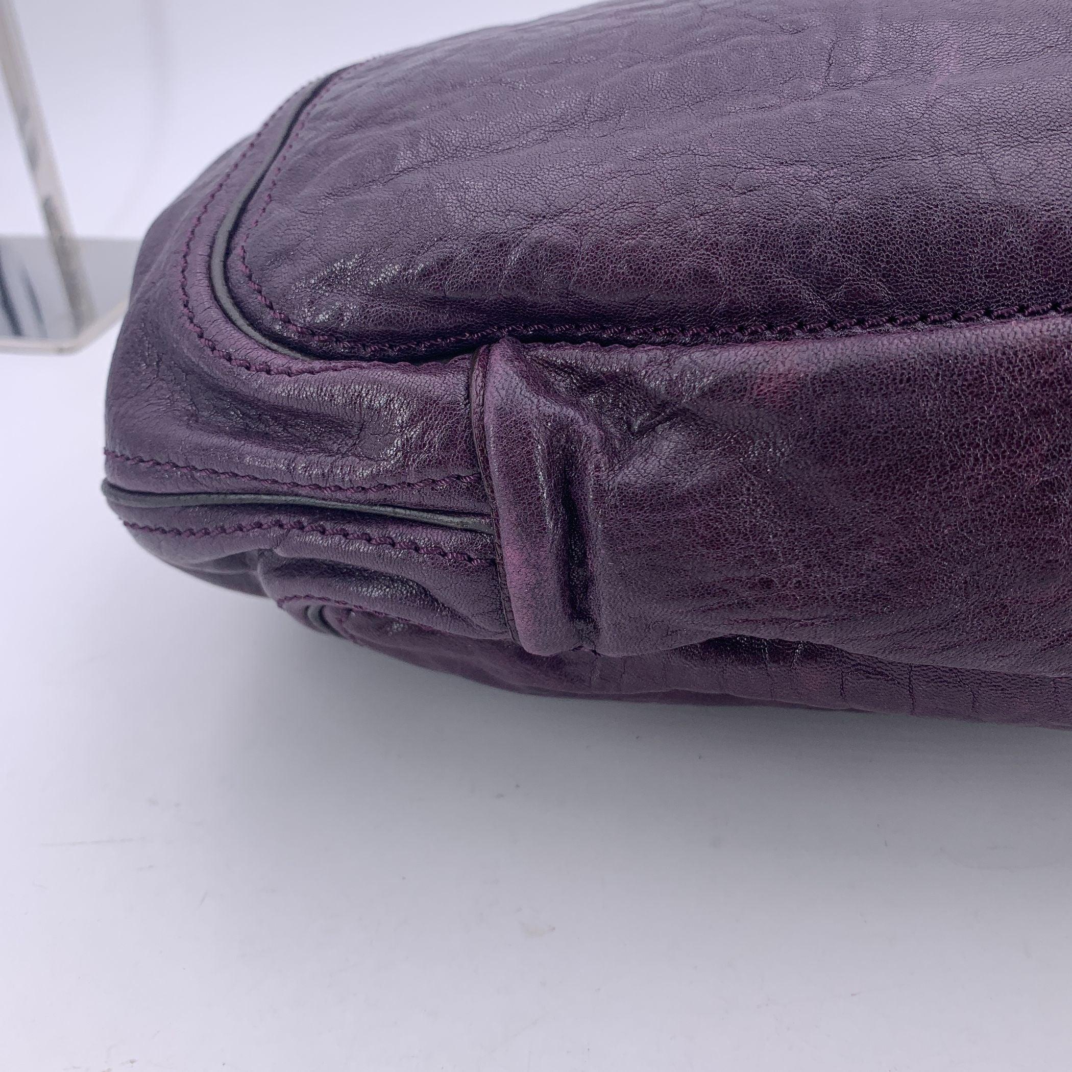 Givenchy Purple Distressed Leather Eclipse Hobo Tote Shoulder Bag 5