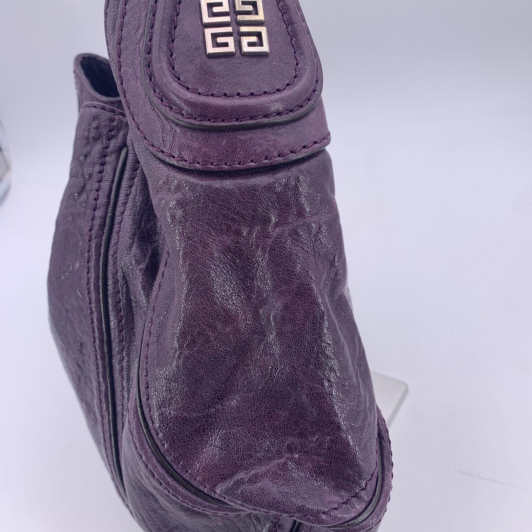 Givenchy Purple Distressed Leather Eclipse Hobo Tote Shoulder Bag 4
