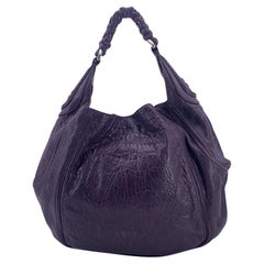 Givenchy Purple Distressed Leather Eclipse Hobo Tote Shoulder Bag