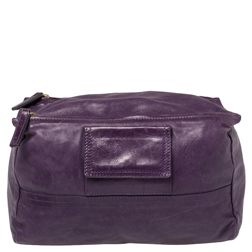 Black Givenchy Purple Leather Large Pandora Shoulder Bag
