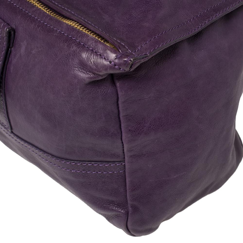 Givenchy Purple Leather Large Pandora Shoulder Bag In Fair Condition In Dubai, Al Qouz 2