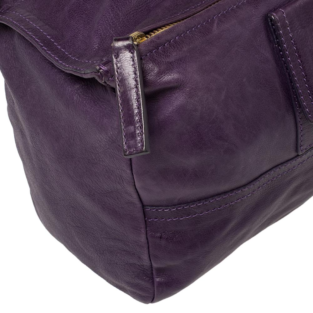 Women's Givenchy Purple Leather Large Pandora Shoulder Bag