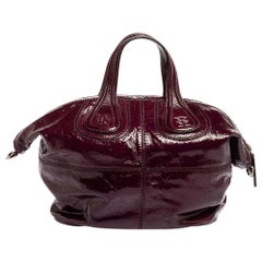 Used Givenchy Purple Patent Leather Small Nightingale Top Handle Bag