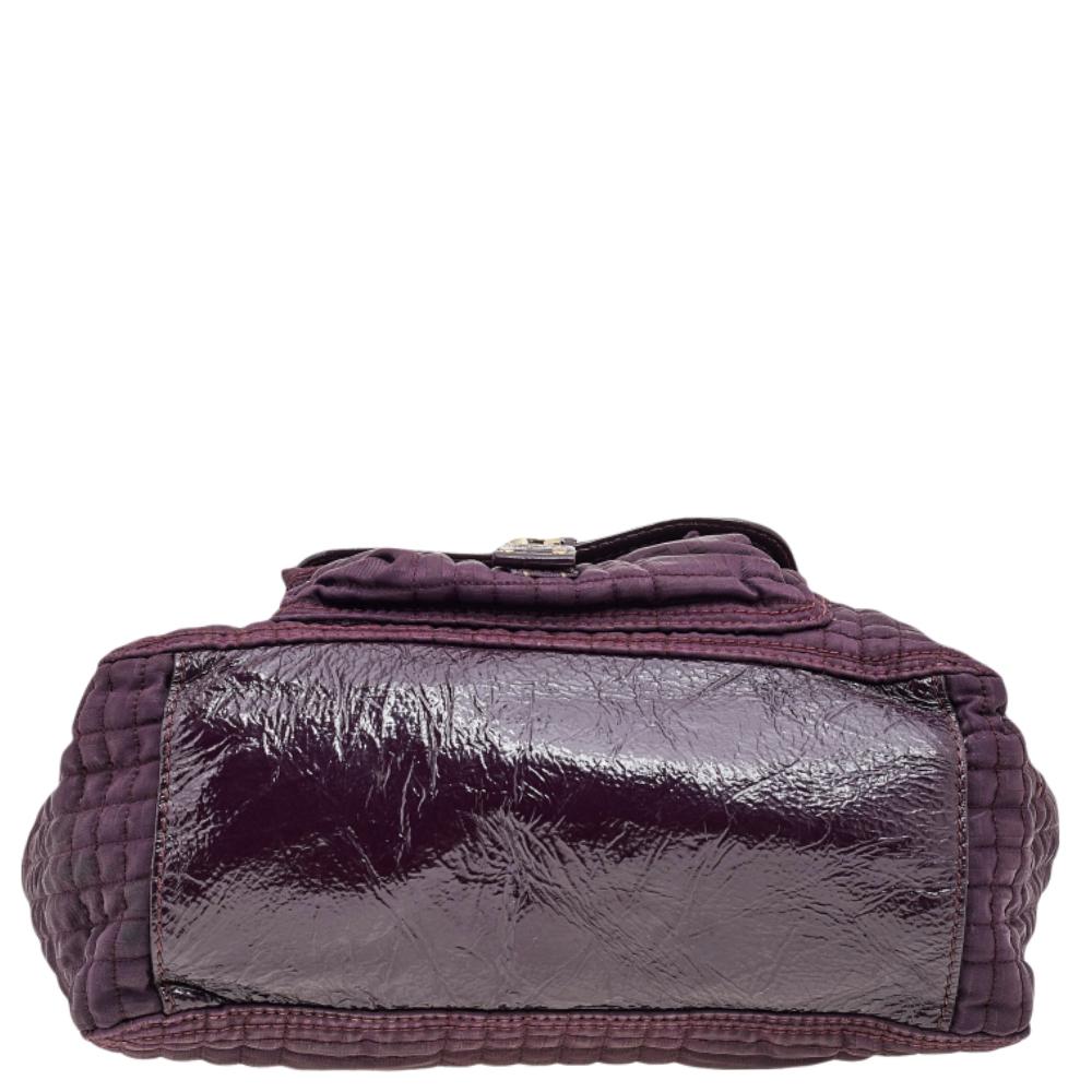 Givenchy Purple Signature Fabric And Patent Leather Tote In Good Condition For Sale In Dubai, Al Qouz 2
