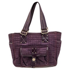 Givenchy Purple Signature Fabric And Patent Leather Tote