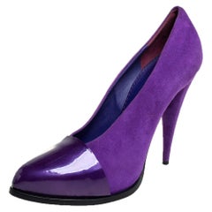 Givenchy Purple Suede And Patent Leather Cap Toe Pumps Size 39