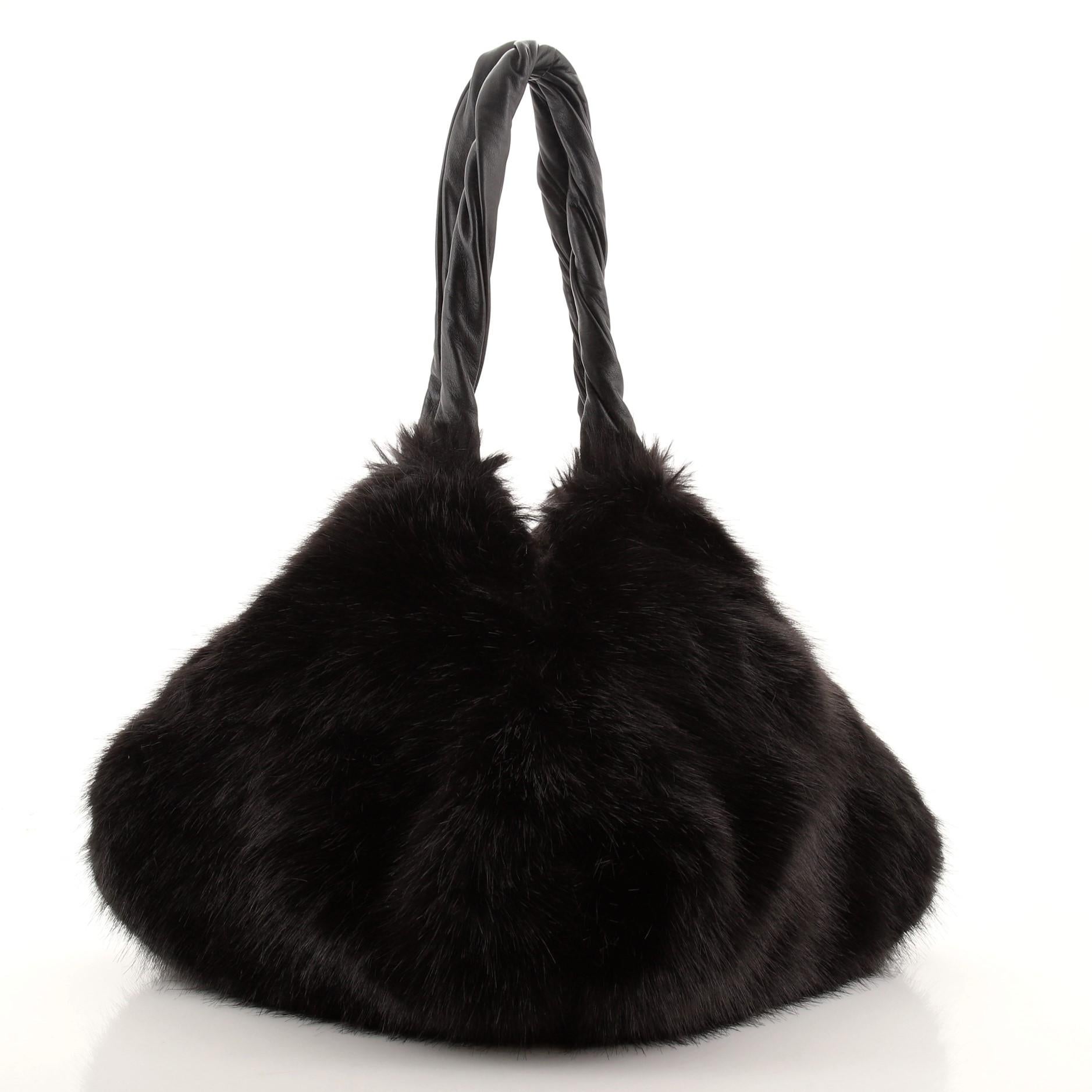 faux fur tote bag
