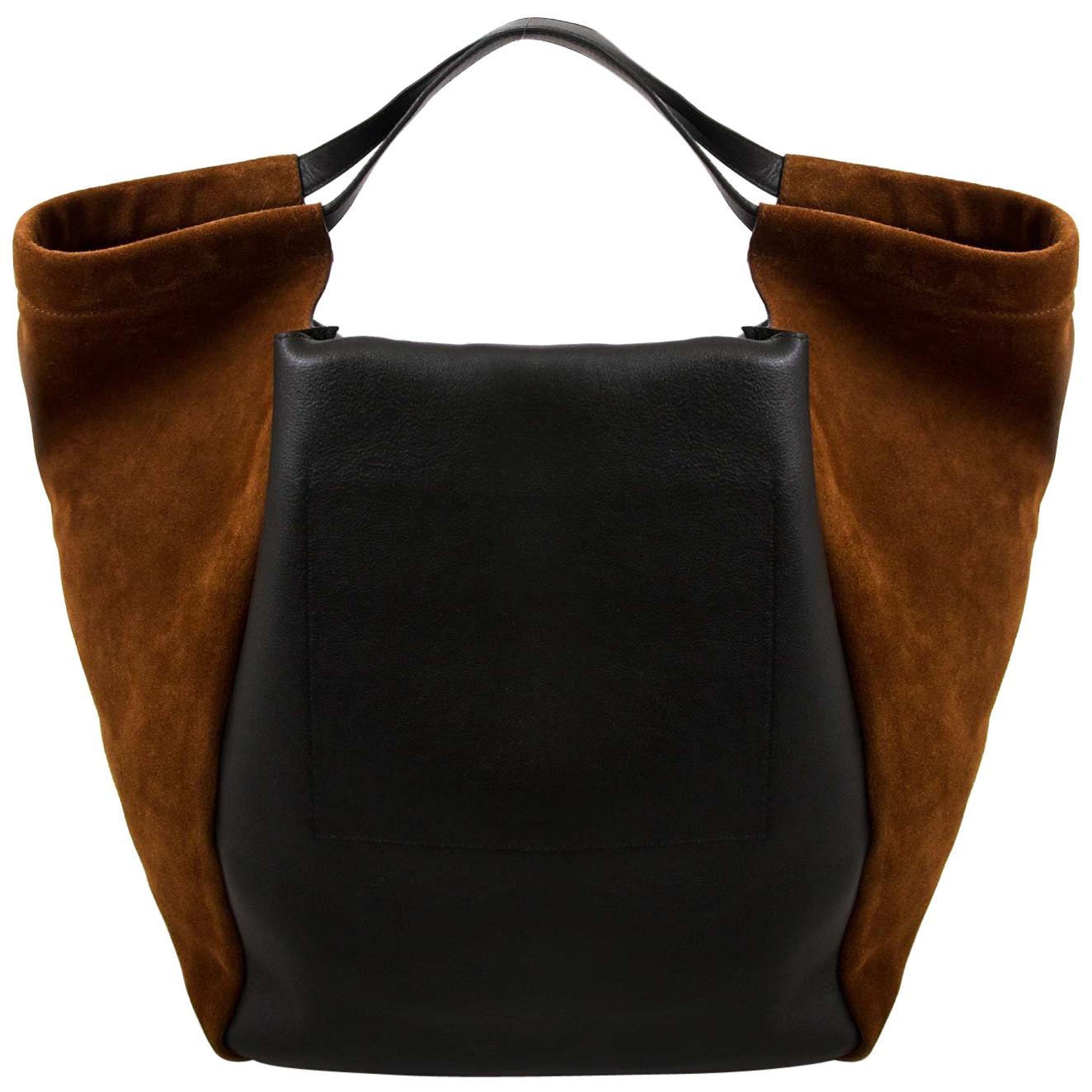 Givenchy Real Trapeze Black And Brown Suede Smooth Leather Bag