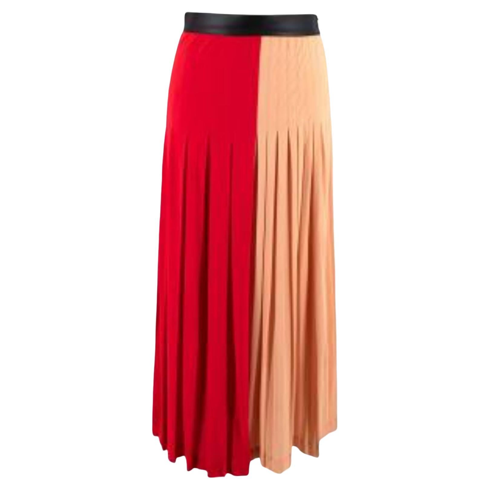 Two Tone Pleated Long Skirt main image 0