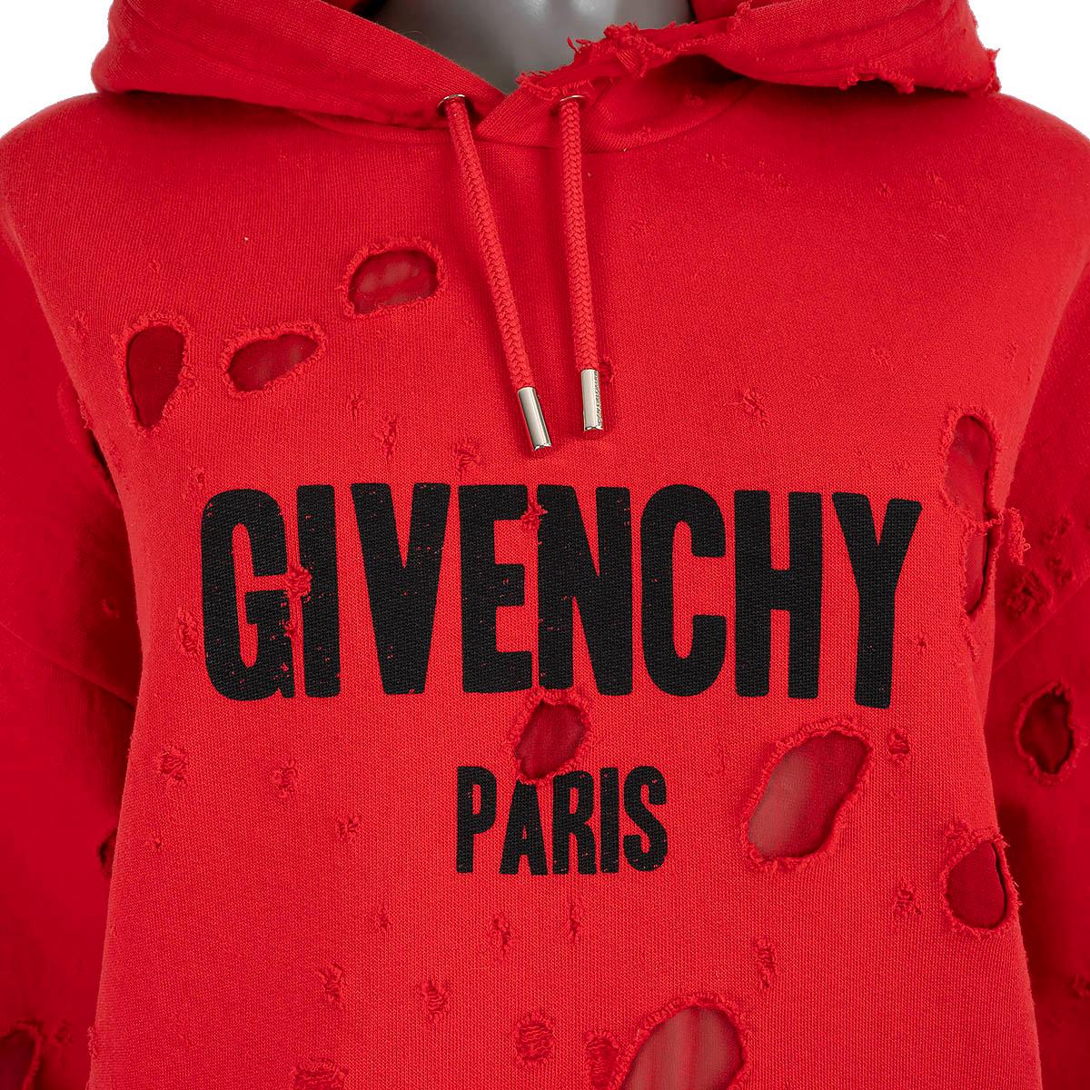 Givenchy ripped hoodie red new arrivals