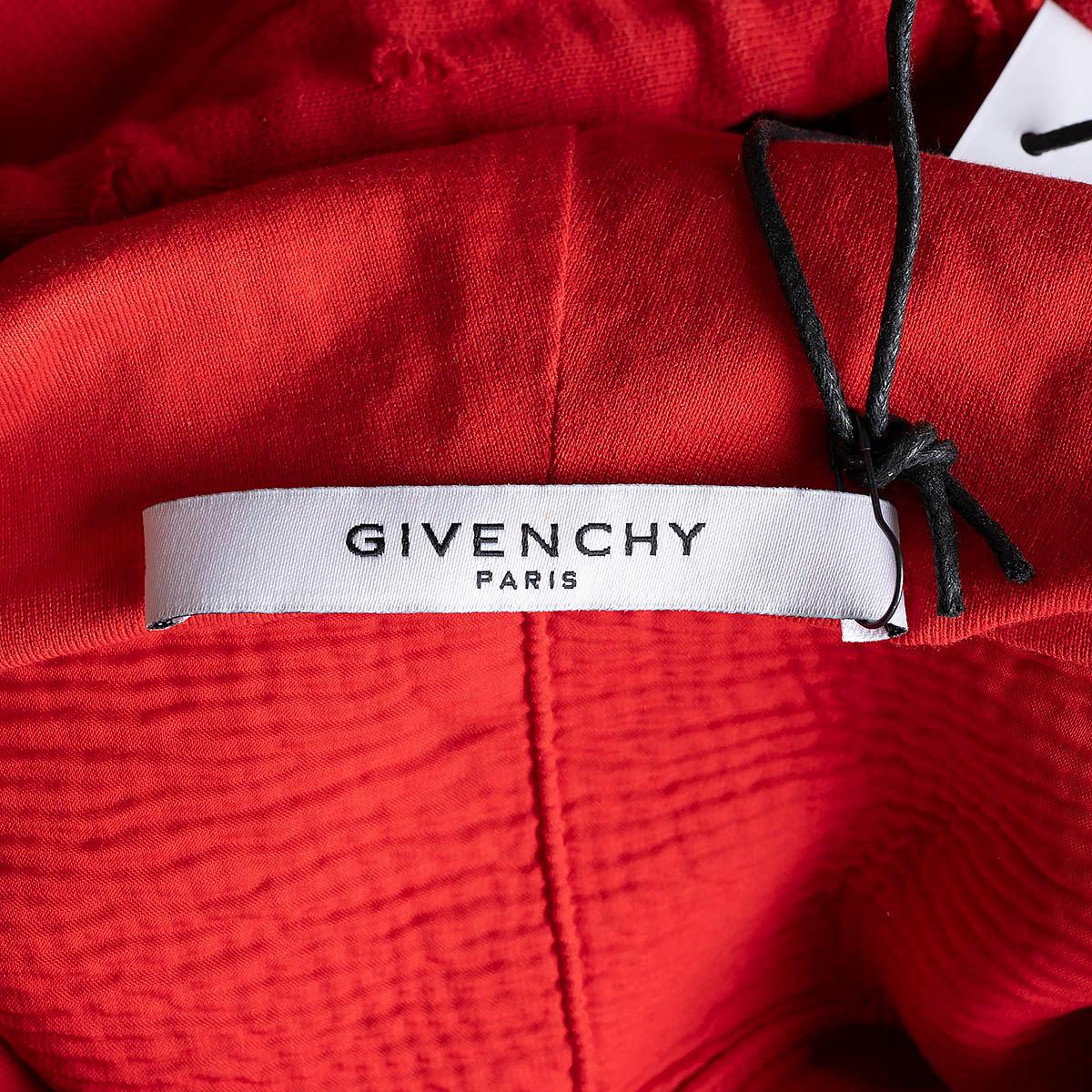 GIVENCHY red cotton 2017 DISTRESSED Hoodie Sweater M 3