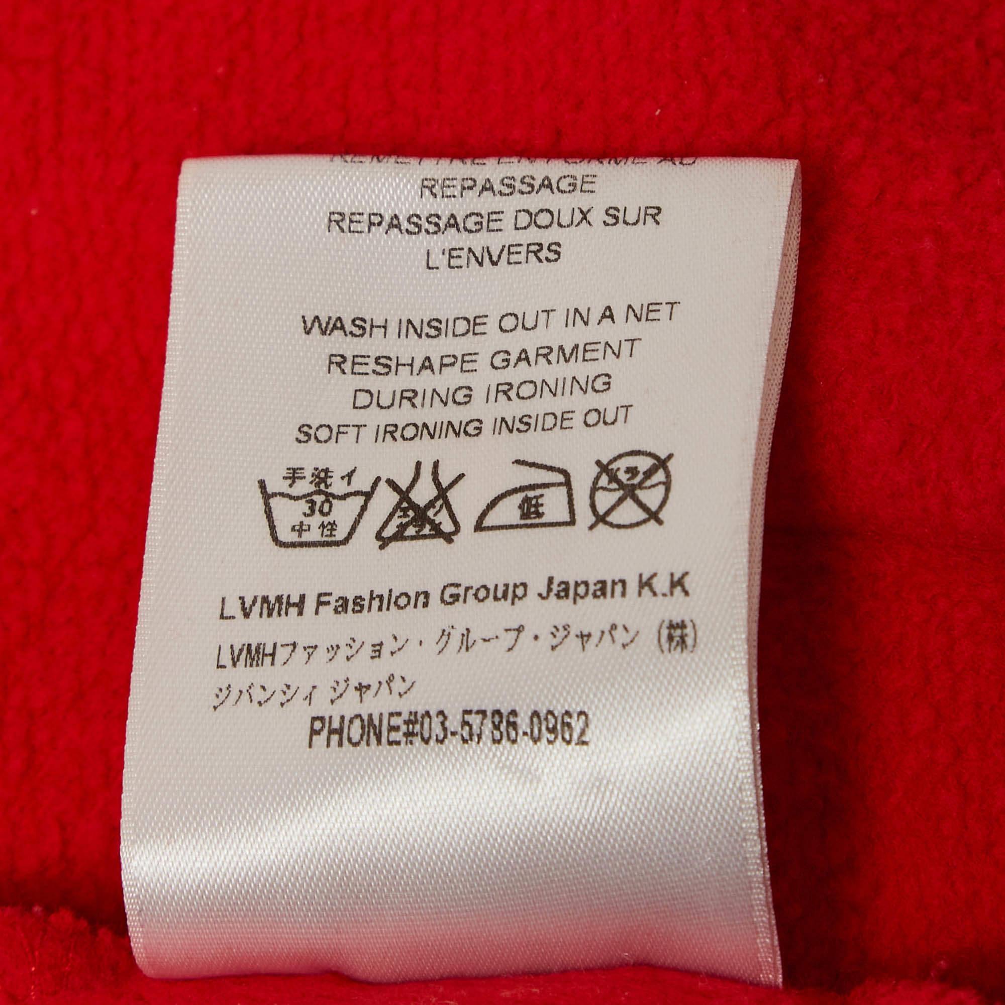 Givenchy Red Cotton Knit Hooded Sweatshirt XS For Sale 3