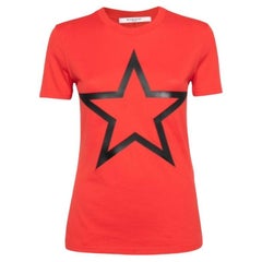 Givenchy Red Cotton Star Appliqued Short Sleeve T-Shirt S