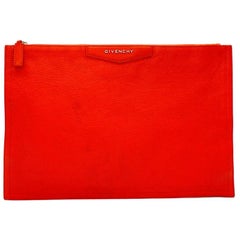 Givenchy Red Goatskin Zip Pouch 