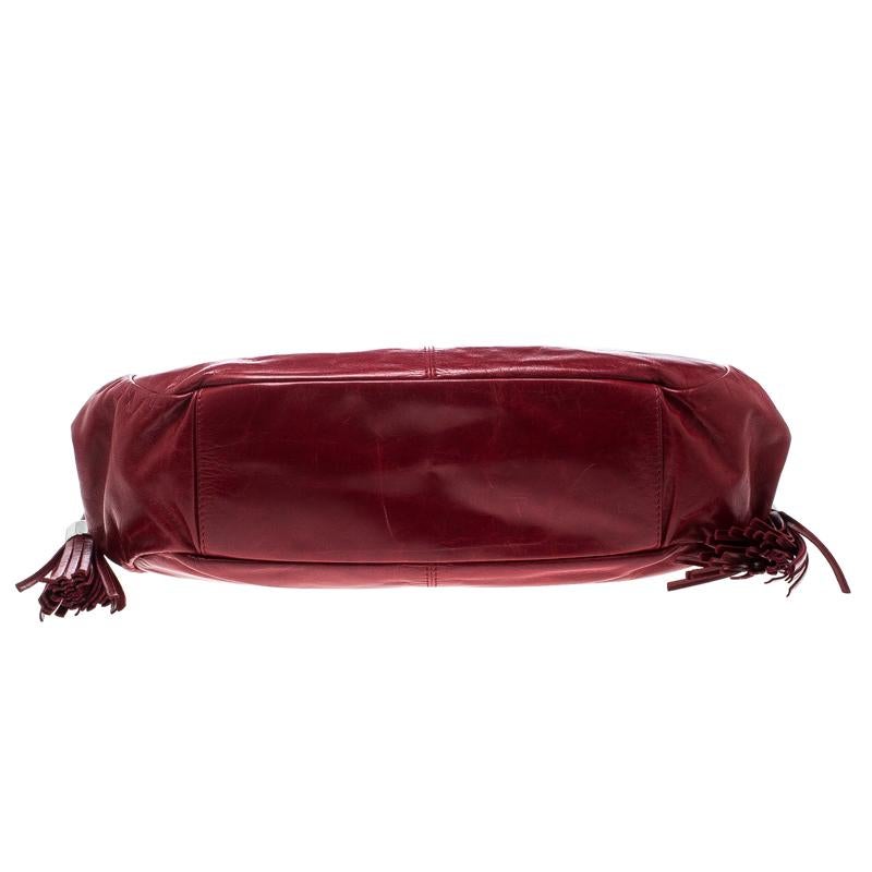 Brown Givenchy Red Leather Drawstring Shoulder Bag For Sale