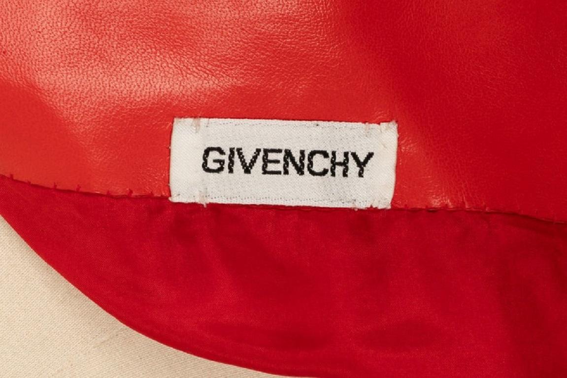Givenchy Red Leather Haute Couture Skirt For Sale 2