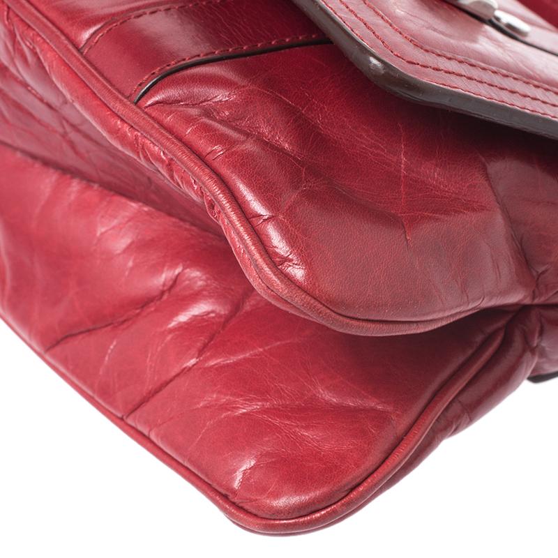 Brown Givenchy Red Leather Logo Shoulder Bag For Sale