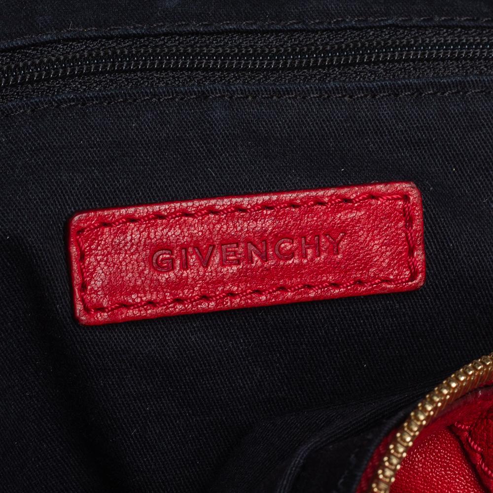 Givenchy Red Leather Medium Nightingale Satchel 3