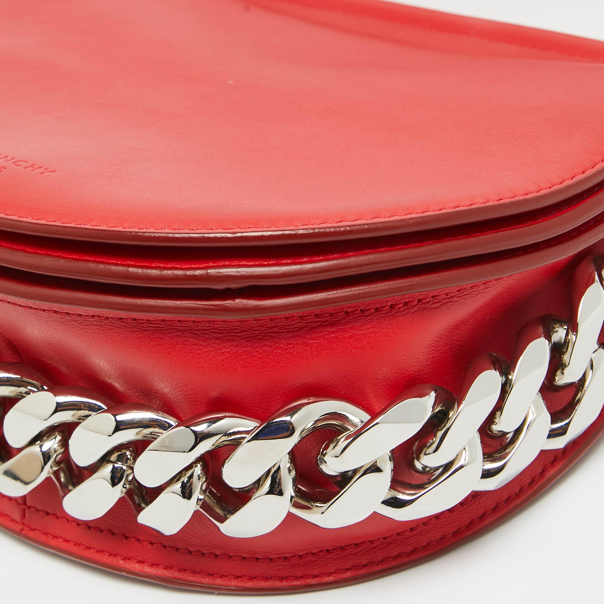 Givenchy Red Leather Mini Infinity Crossbody Bag 6