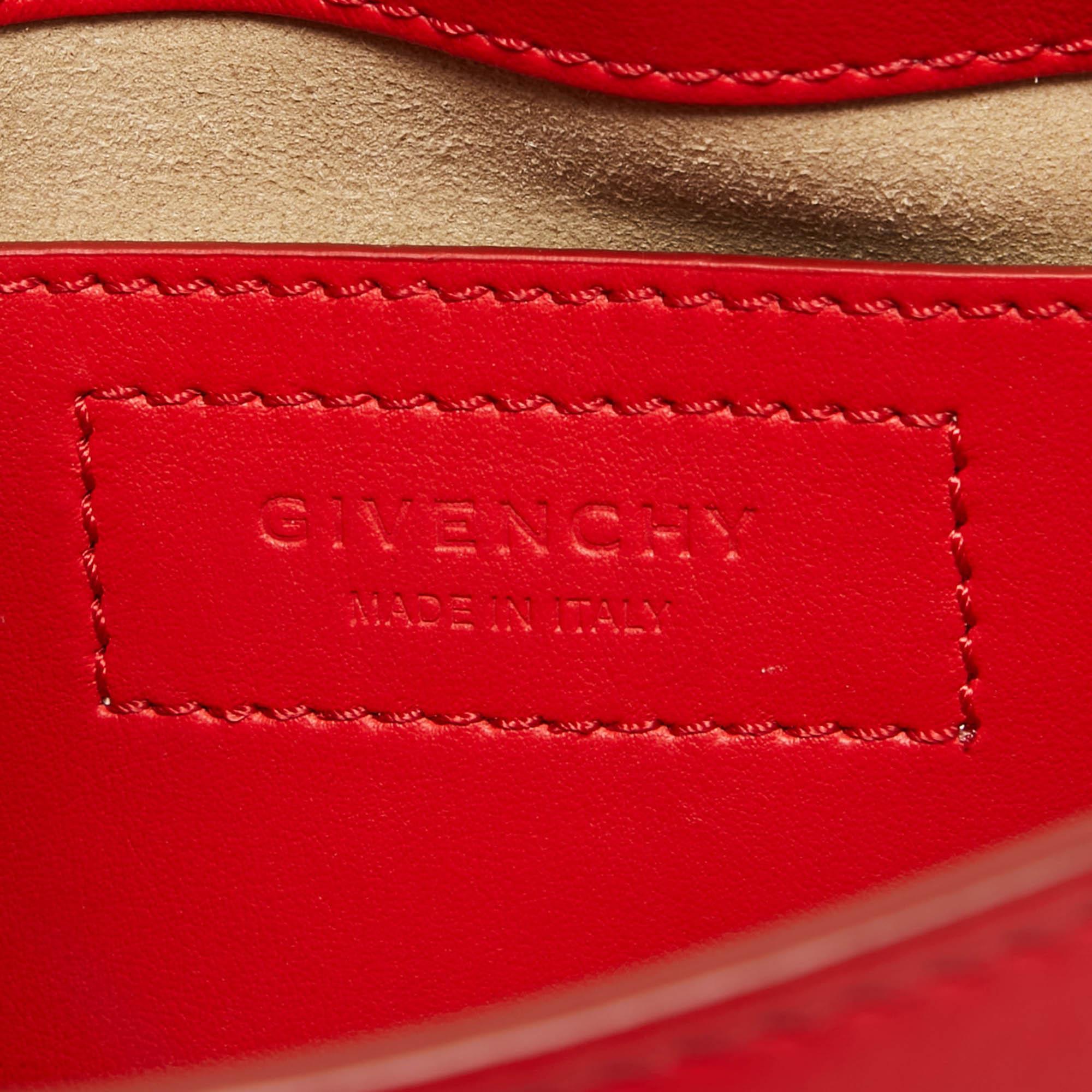 Givenchy Red Leather Mini Infinity Crossbody Bag 4