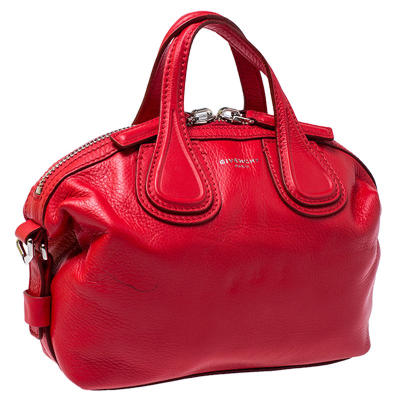Givenchy Red Leather Mini Nightingale Bag In Excellent Condition In Dubai, Al Qouz 2