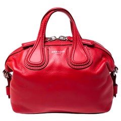 Used Givenchy Red Leather Mini Nightingale Bag