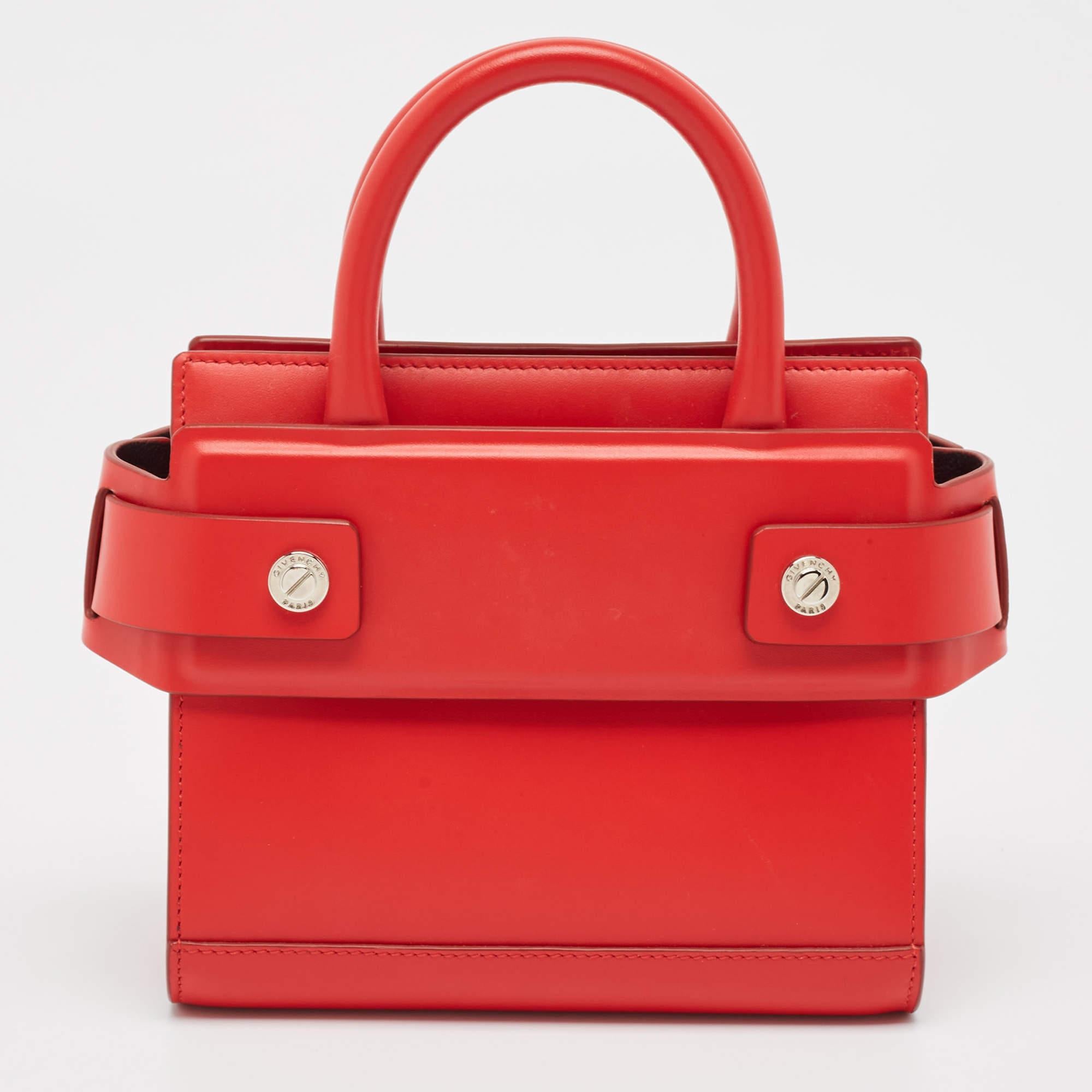 Women's Givenchy Red Leather Nano Horizon Crossbody Bag
