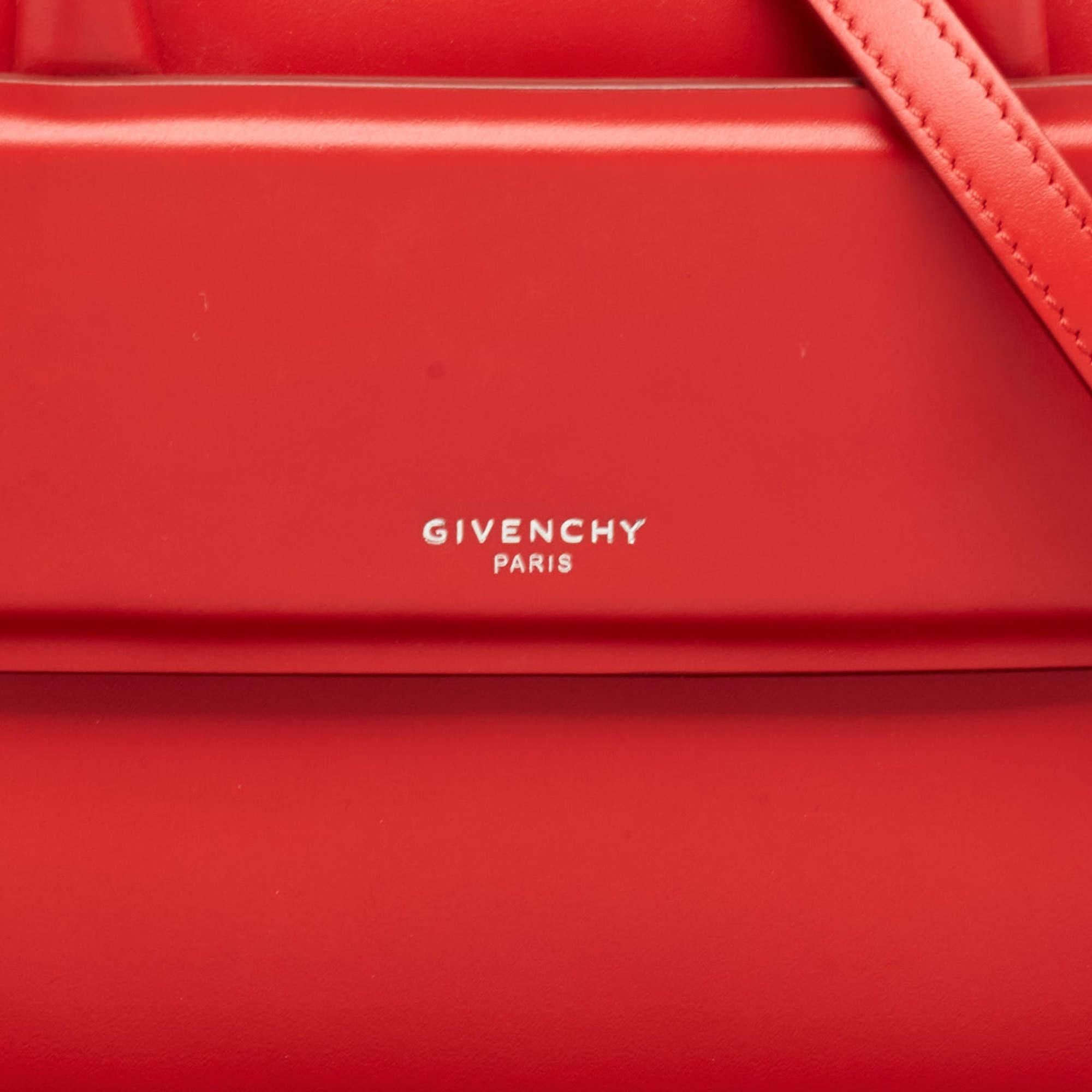 Givenchy Red Leather Nano Horizon Crossbody Bag 1