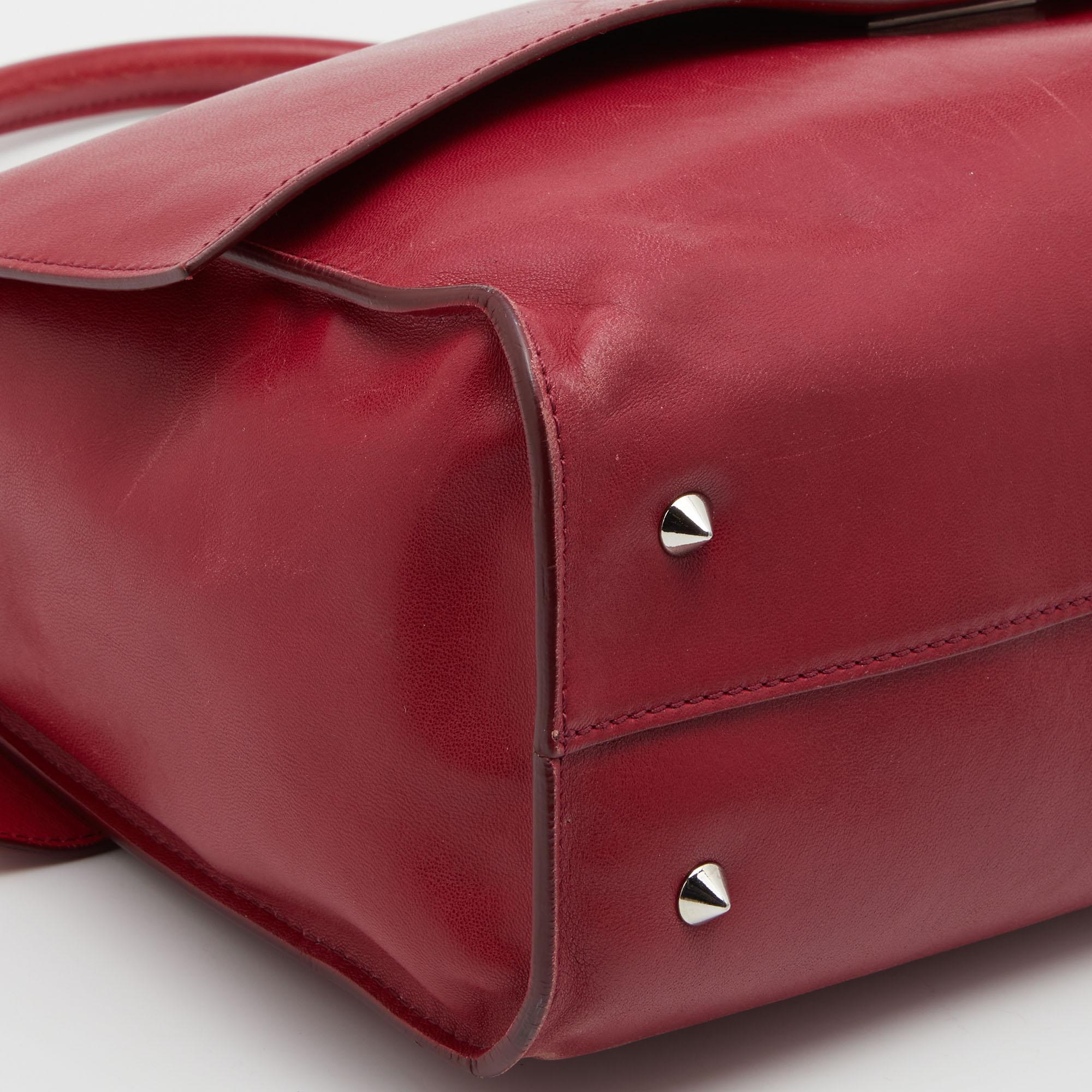 Givenchy Red Leather Shark Tooth Top Handle Bag 6