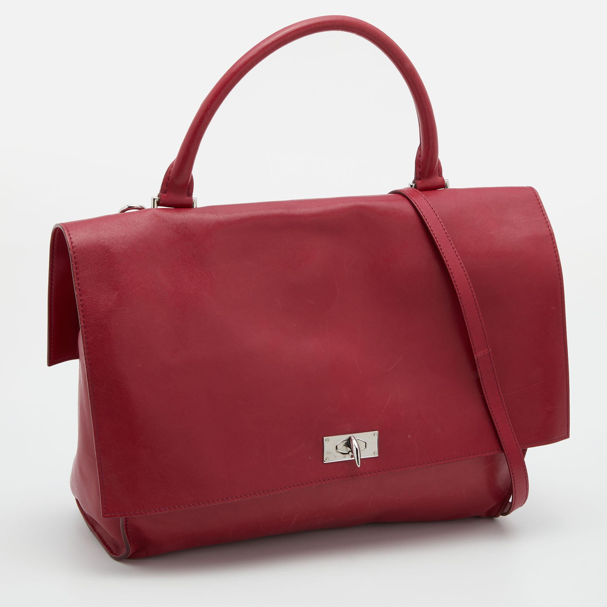 Women's Givenchy Red Leather Shark Tooth Top Handle Bag