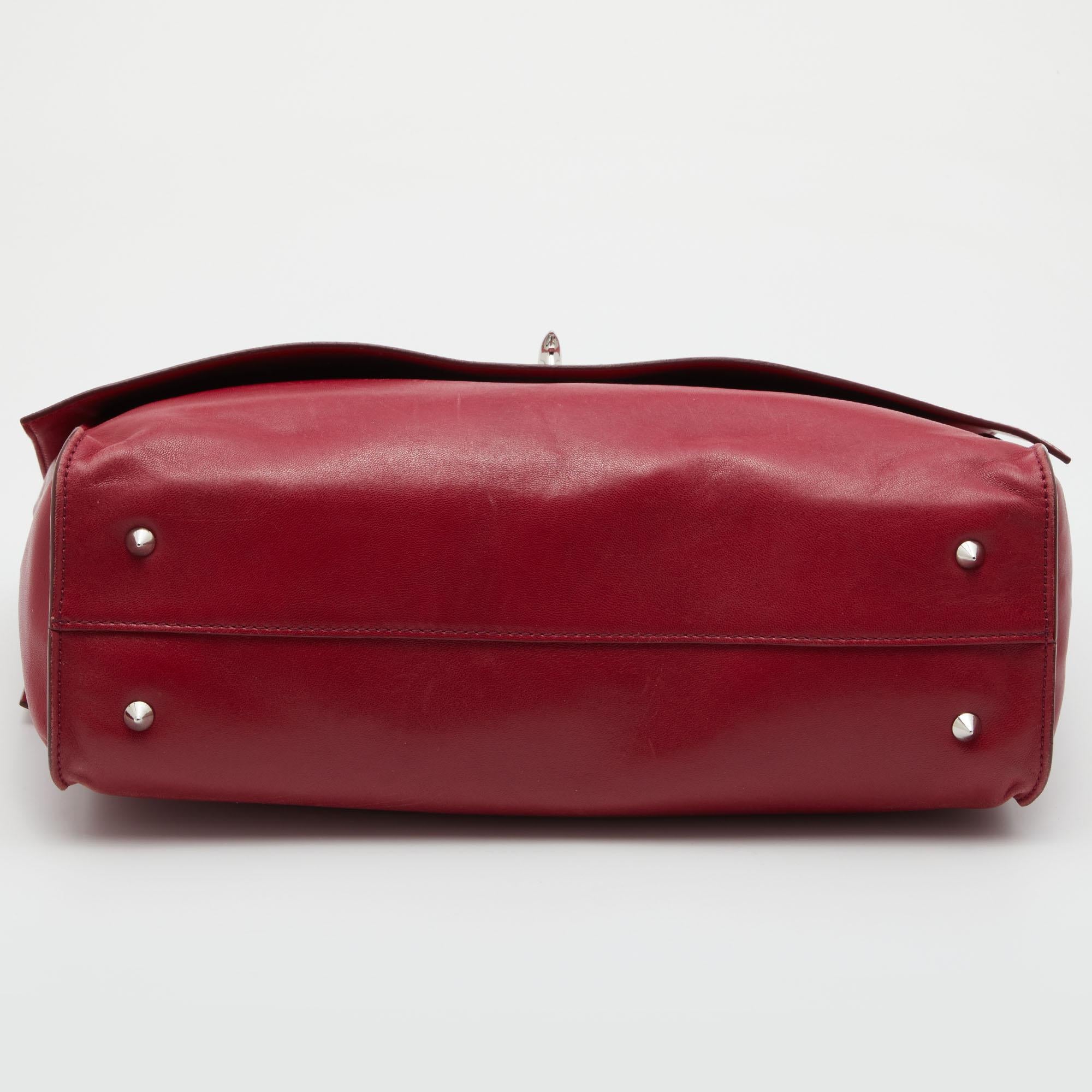 Givenchy Red Leather Shark Tooth Top Handle Bag 1
