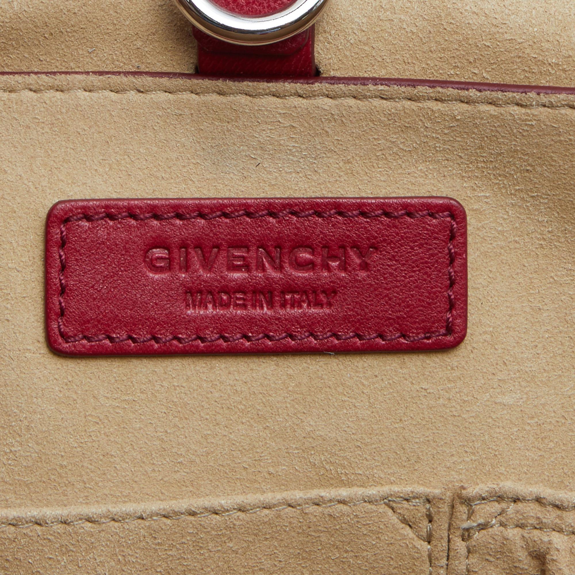 Givenchy Red Leather Shark Tooth Top Handle Bag 4