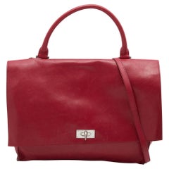 Givenchy Red Leather Shark Tooth Top Handle Bag