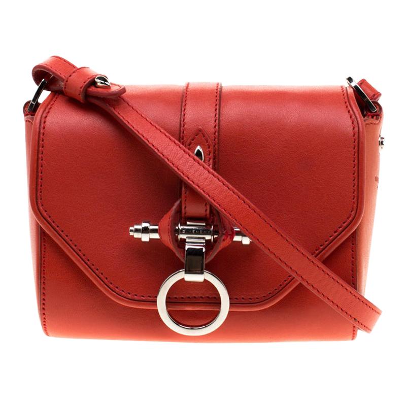 Givenchy Red Leather Small Obsedia Crossbody Bag