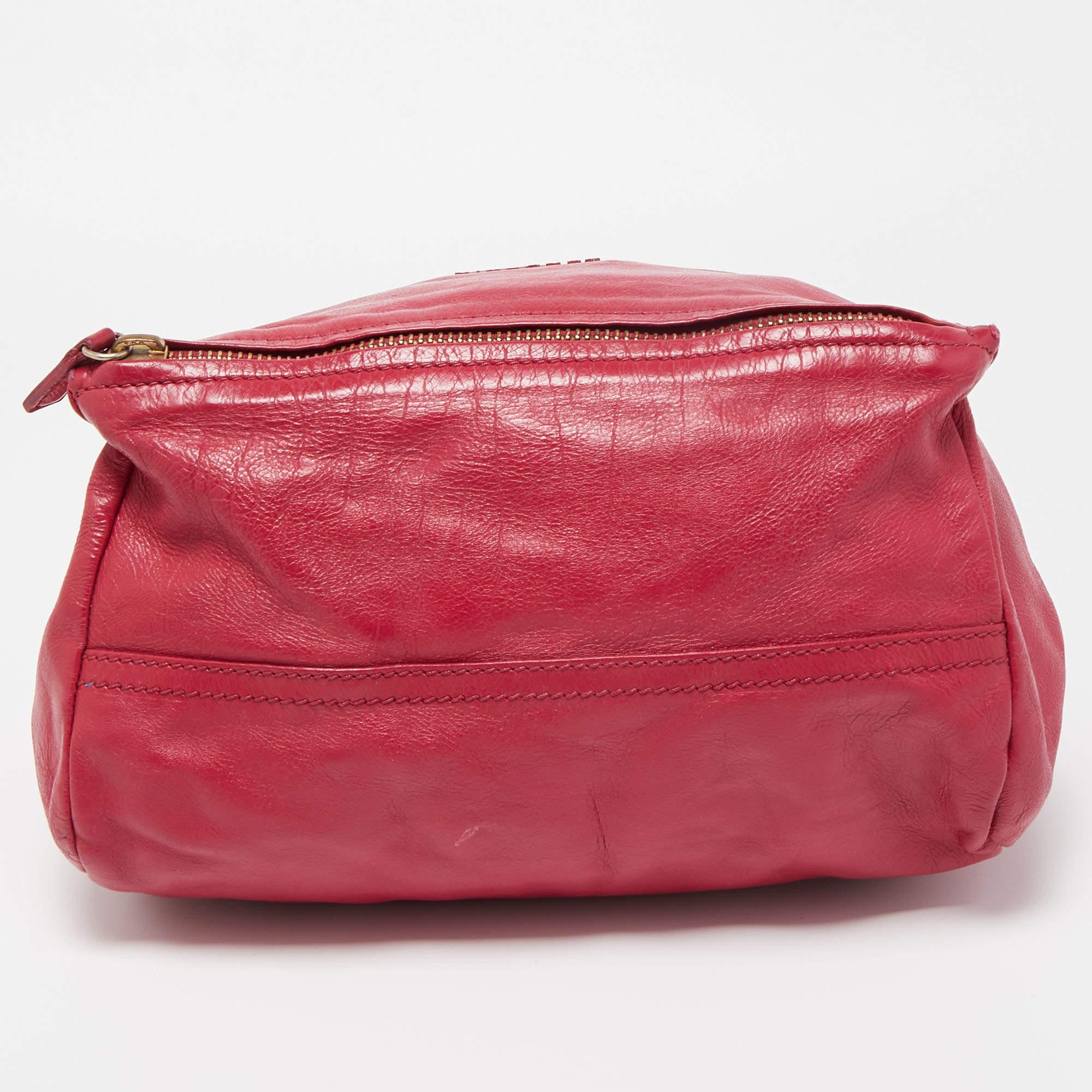 Givenchy Red Leather Small Pandora Bag In Fair Condition In Dubai, Al Qouz 2