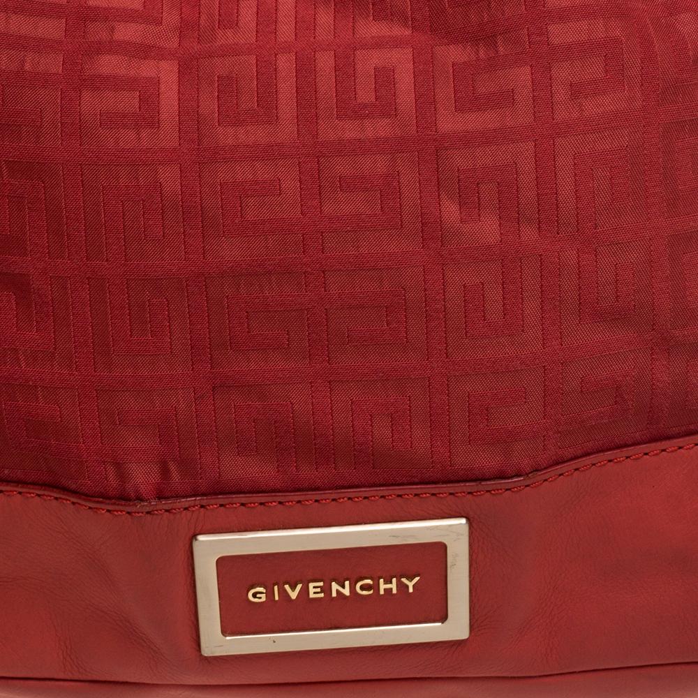 Givenchy Red Monogram Canvas and Leather Hobo 3