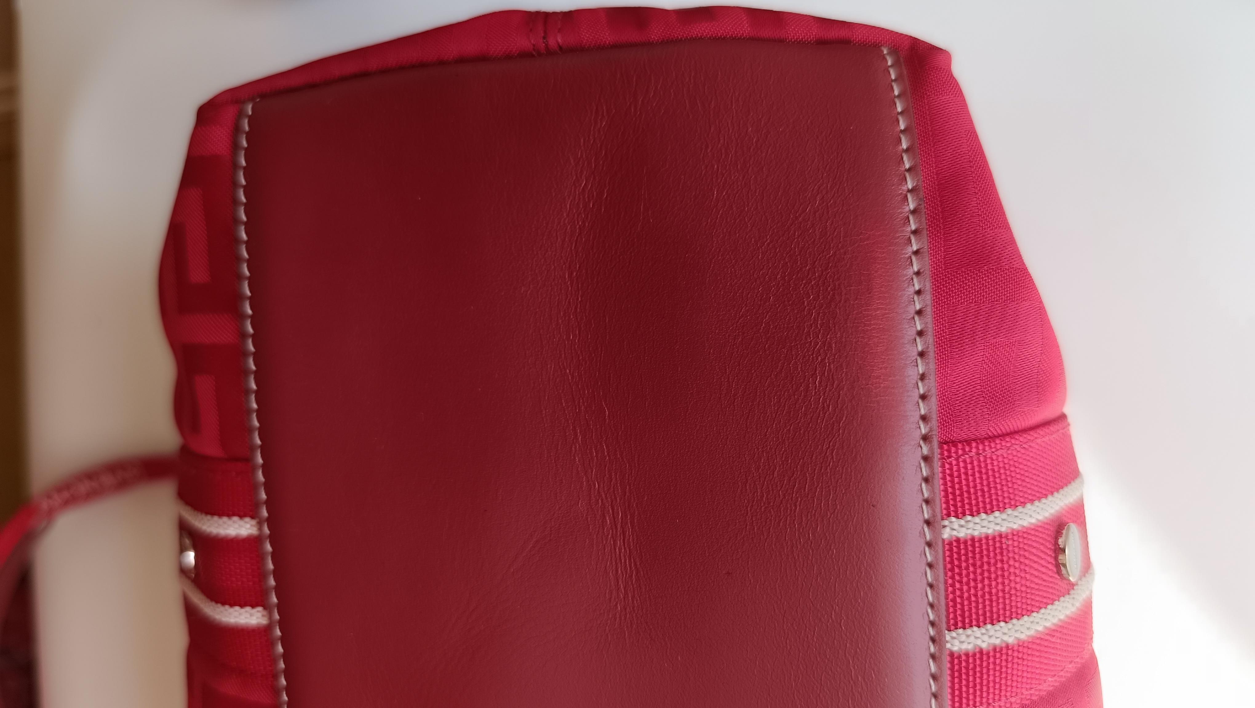 Givenchy RED Monogram Canvas Logo / Leather Hand Bag For Sale 15