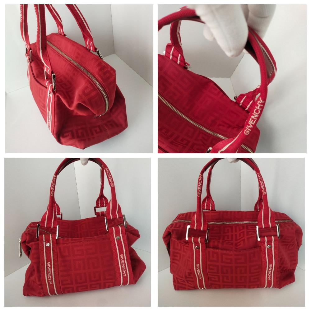 RED Monogrammierte Canvas-Logo-Handtasche von Givenchy für Damen oder Herren im Angebot