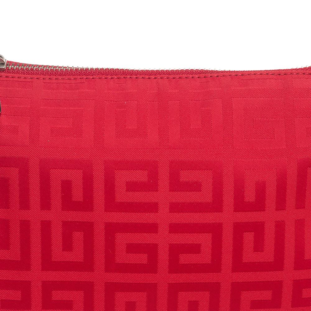 Givenchy Red Monogram Nylon Baguette Bag 4