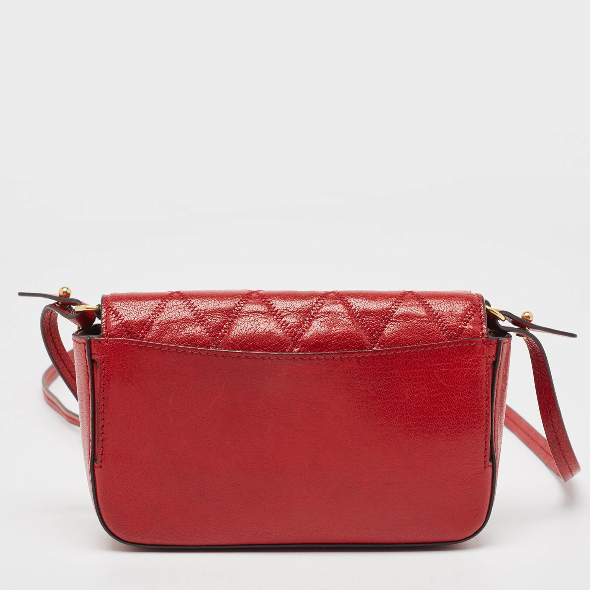Women's Givenchy Red Quilted Leather Mini Pocket Crossbody Bag