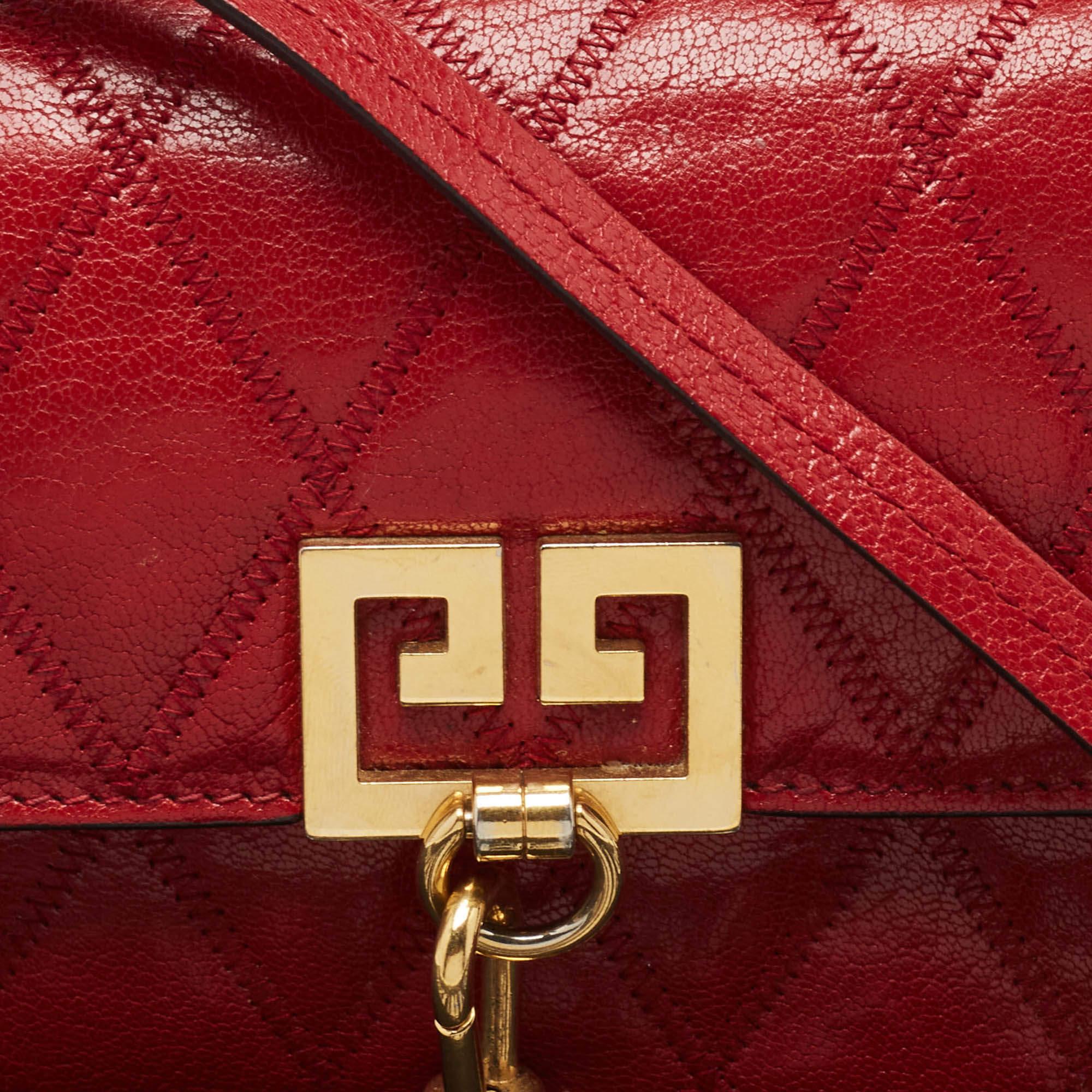 Givenchy Red Quilted Leather Mini Pocket Crossbody Bag 1