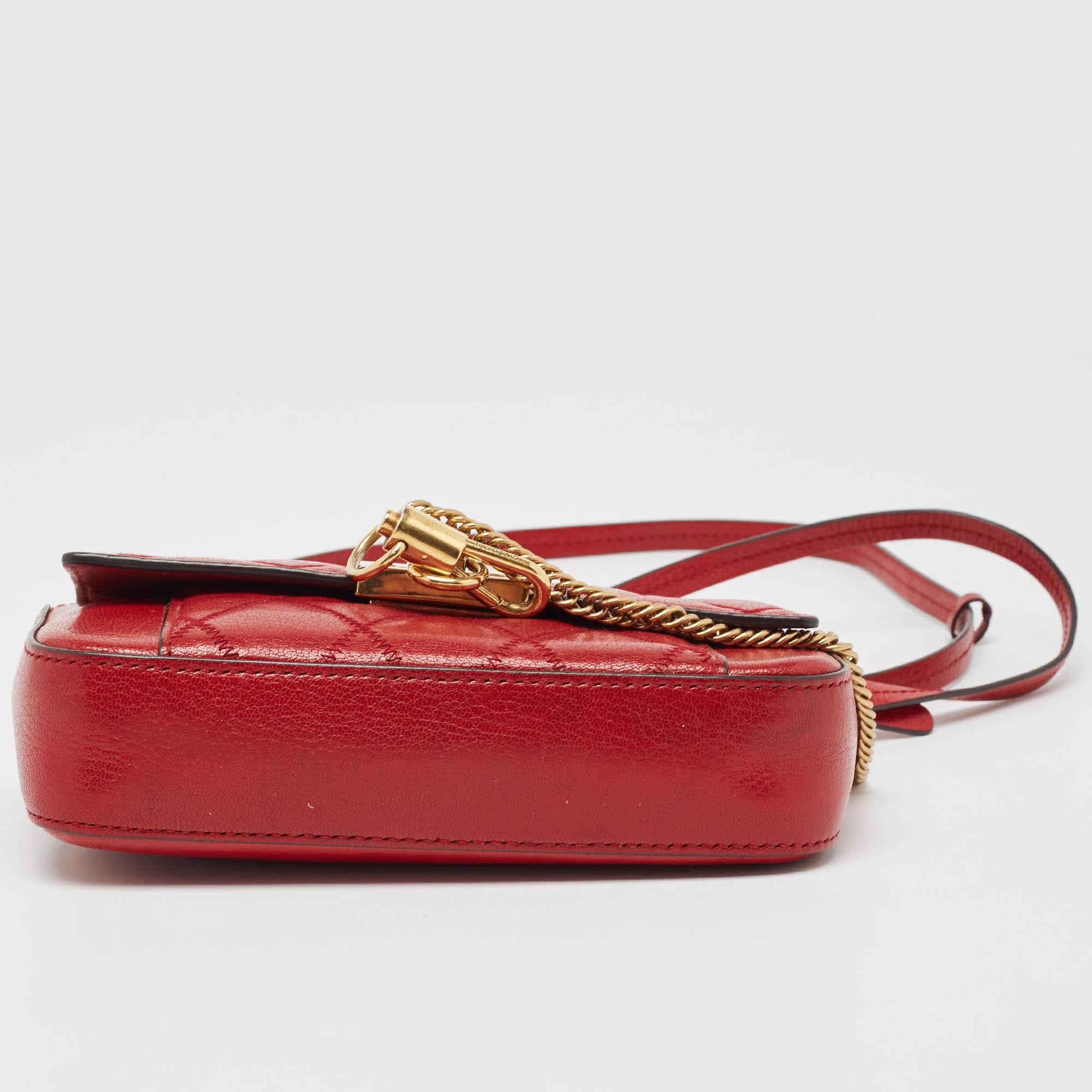 Givenchy Red Quilted Leather Mini Pocket Crossbody Bag 3