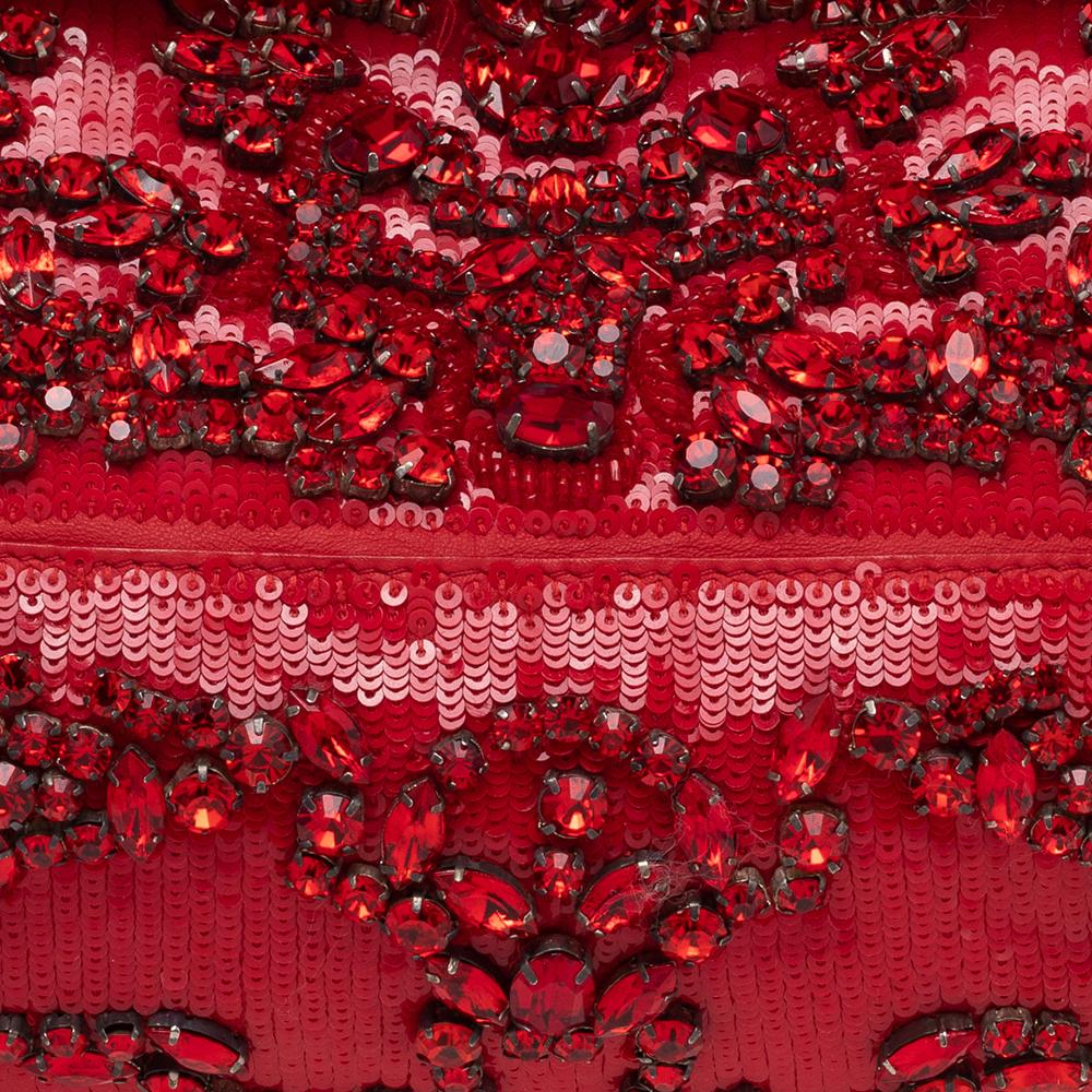 Givenchy Red Sequin Crystal Embellished Top Handle Bag 3