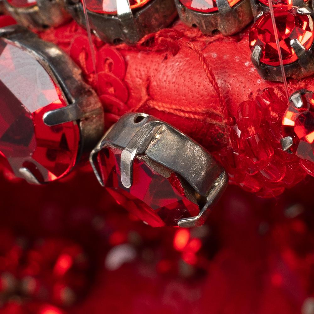 Givenchy Red Sequin Crystal Embellished Top Handle Bag 5