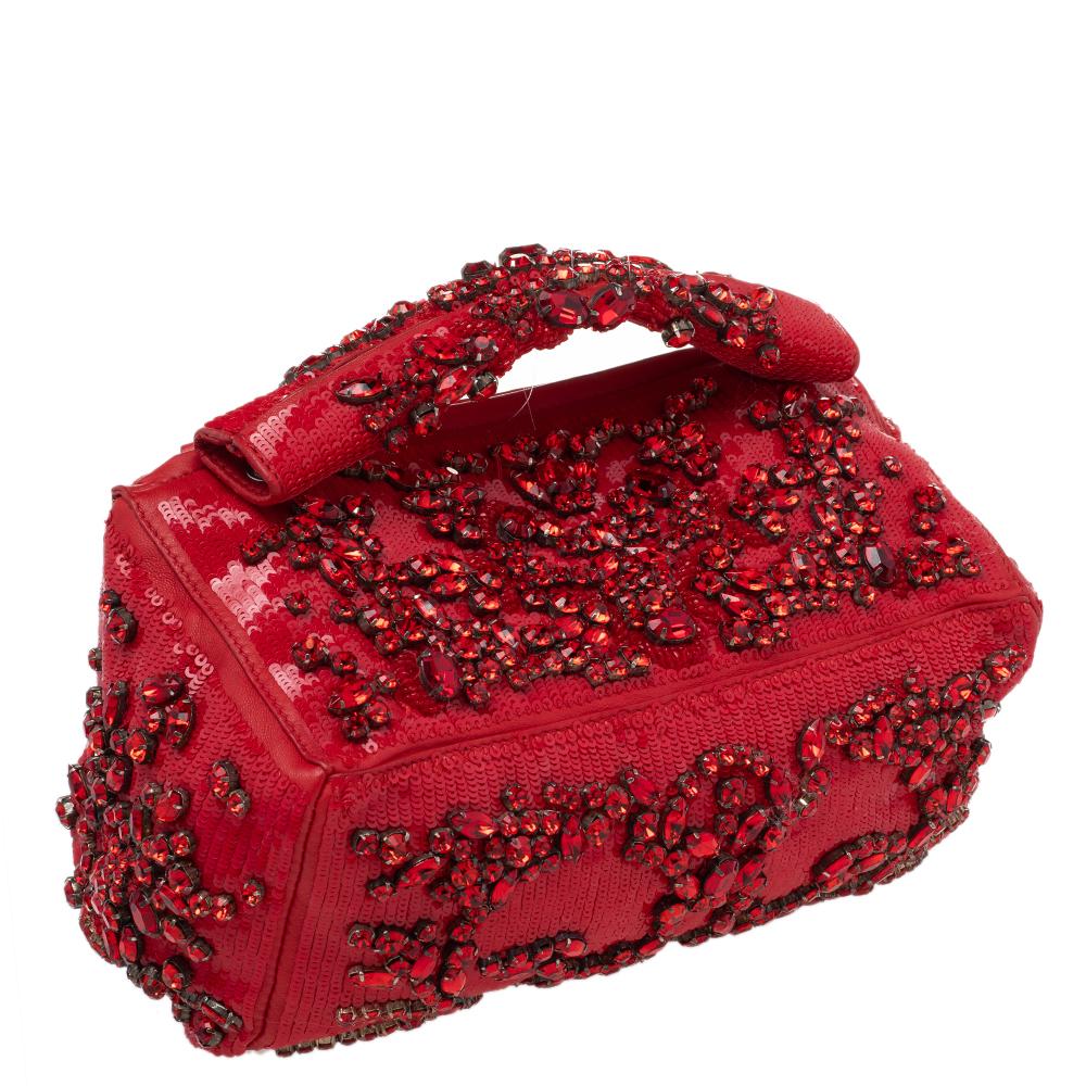 red embellished bag