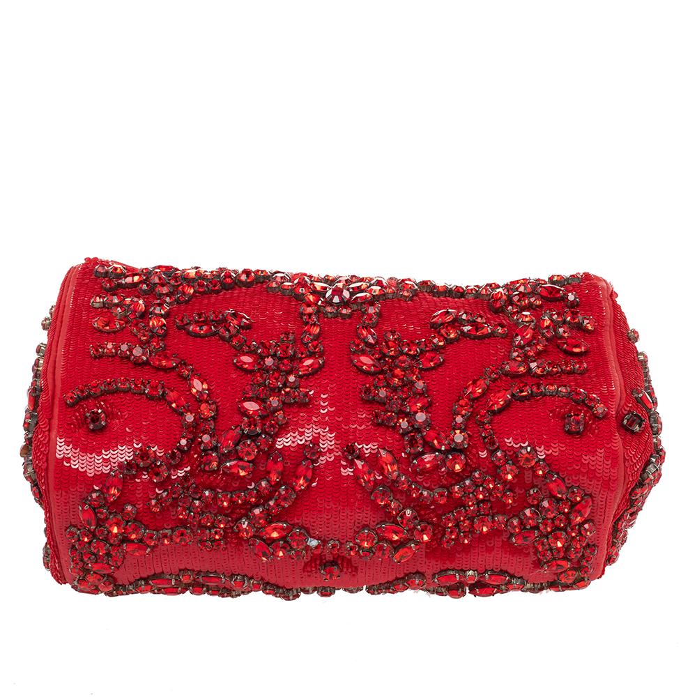red sequin handbag