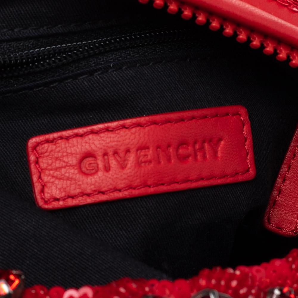 Women's Givenchy Red Sequin Crystal Embellished Top Handle Bag