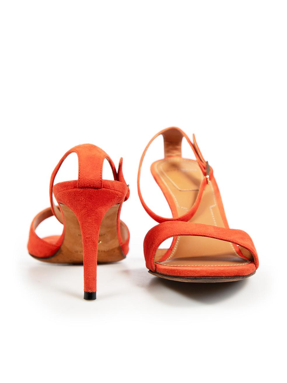 Rouge Givenchy - Sandales à bout ouvert en daim rouge, taille IT 37 en vente