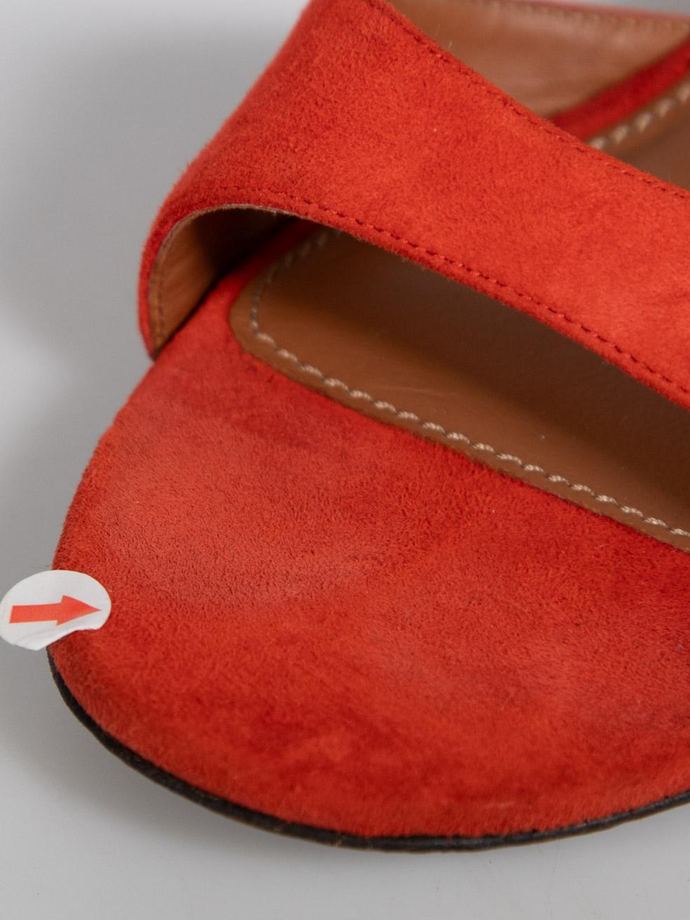 Givenchy - Sandales à bout ouvert en daim rouge, taille IT 37 en vente 2