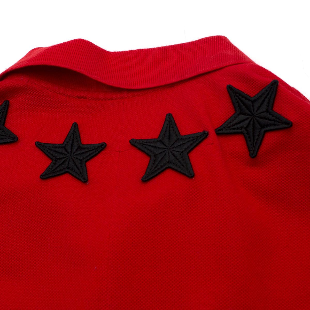 Givenchy Red Vintage Stars Around The Neck Collared Shirt M In Excellent Condition In London, GB
